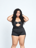 Londynn Noir Muse Metal Halter Romper