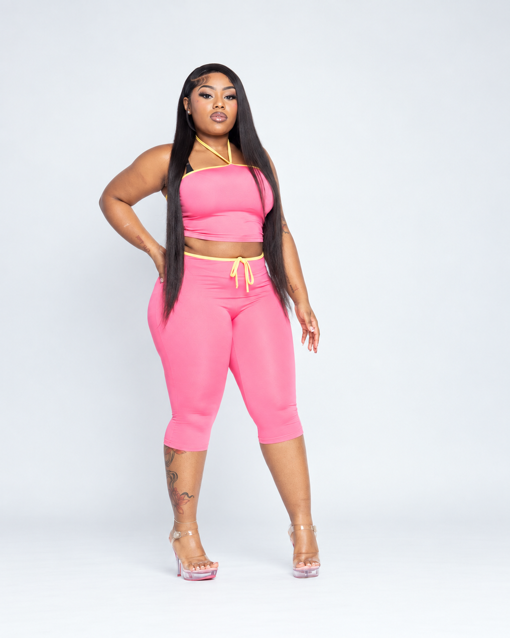 Londynn Sunset Pop Bow Capri Set