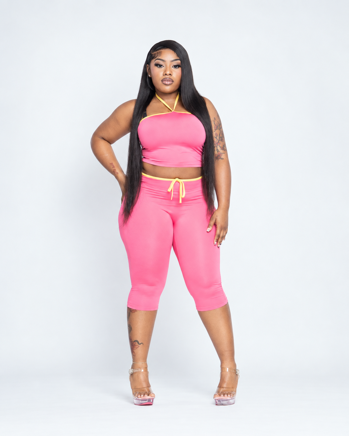 Londynn Sunset Pop Bow Capri Set