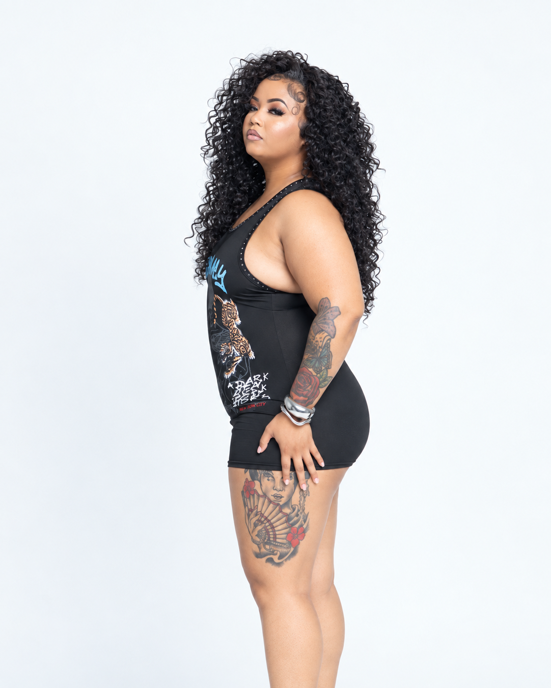 Londynn City Rebel Black Graphic Mini Dress